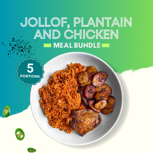 Jollof, Plantain and Chicken Bundle (Ingredients)